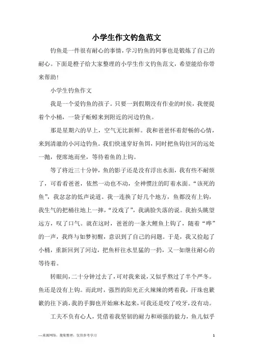 小学生作文钓鱼范文
