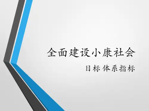 全面建成小康社会 目标指标体系