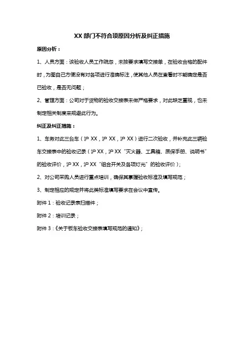 ISO不符合项整改报告