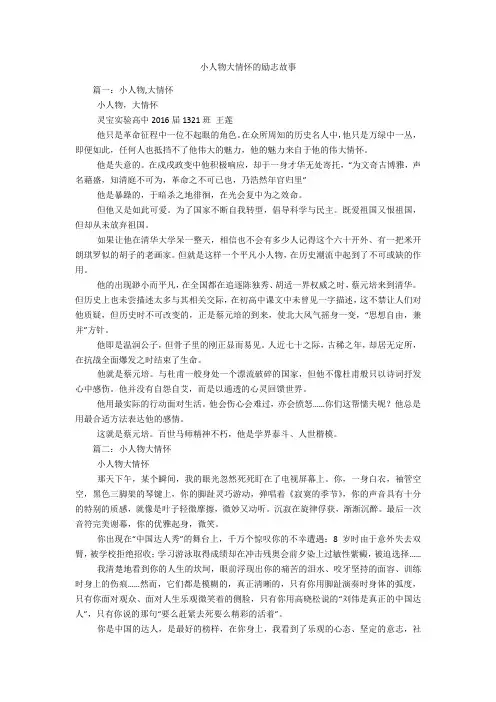 小人物大情怀的励志故事 2