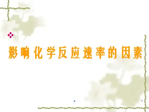 影响化学反应速率的因素