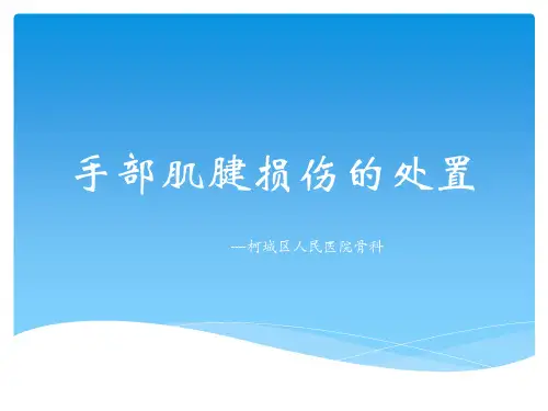 手部肌腱损伤的处置