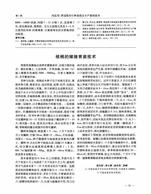 核桃的嫁接育苗技术