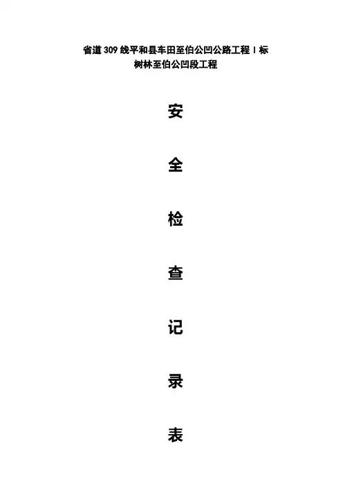 安全检查记录