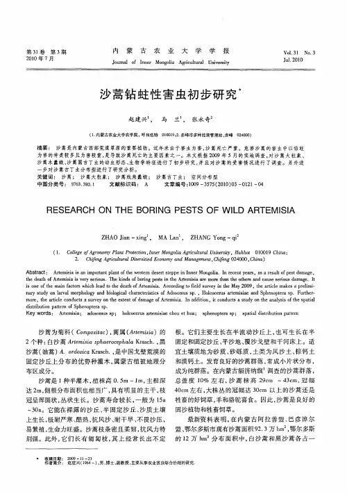 沙蒿钻蛀性害虫初步研究