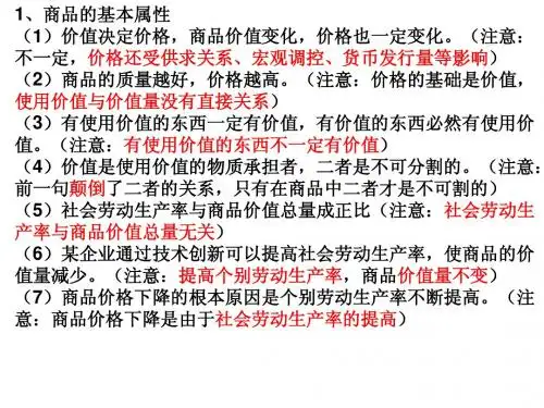 经济生活易错易混知识点