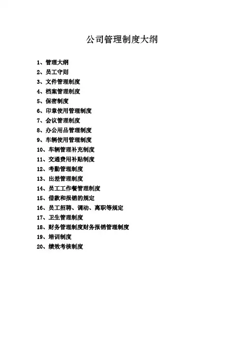 公司管理制度大纲