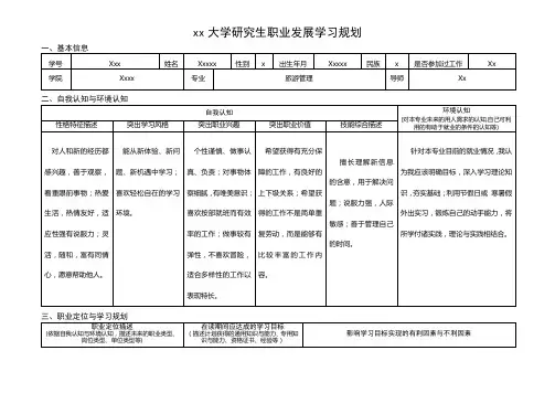 学习规划培养计划