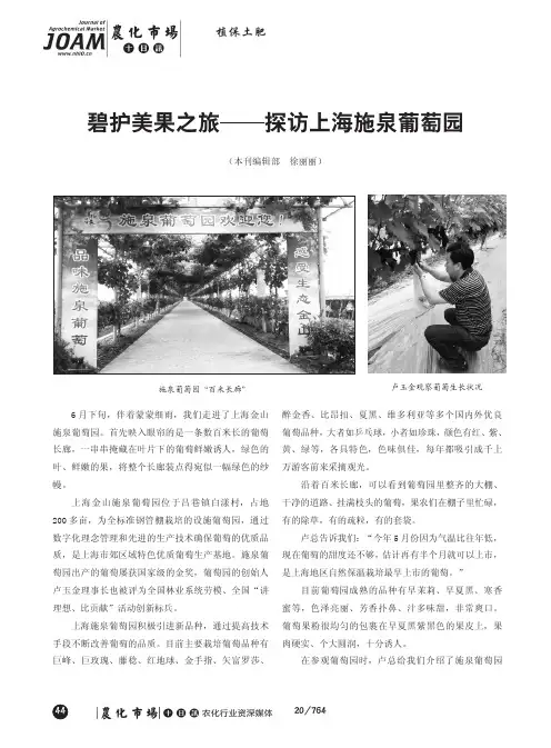 碧护美果之旅-探访上海施泉葡萄园