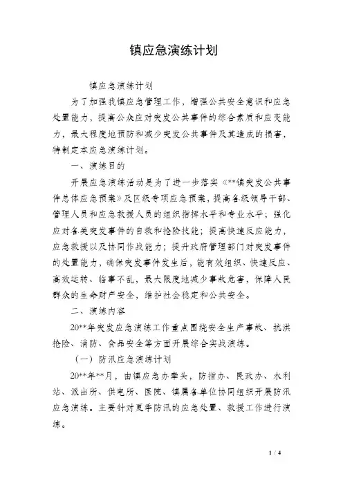 镇应急演练计划