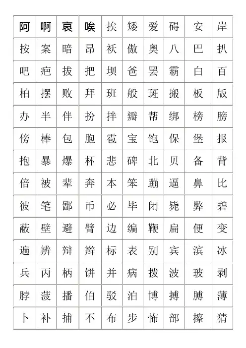 练字-2500个常用汉字大全-任意更换字体
