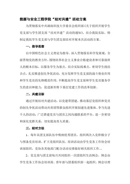 结对共建活动方案