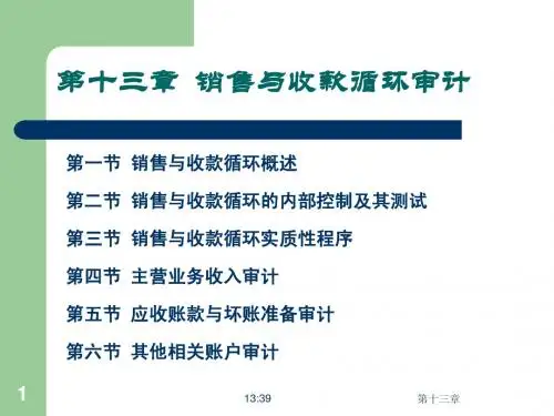 南财福建路审计课件客观题第13章、销售与收款循环审计