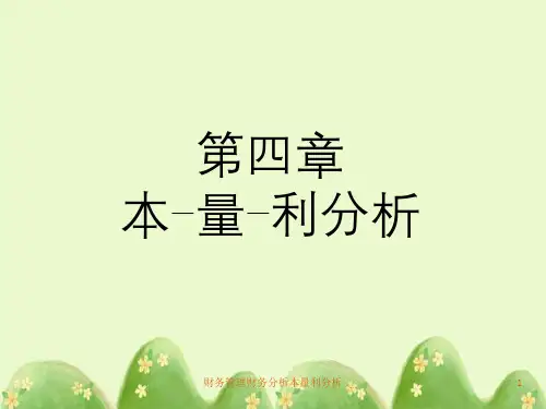 财务管理财务分析本量利分析
