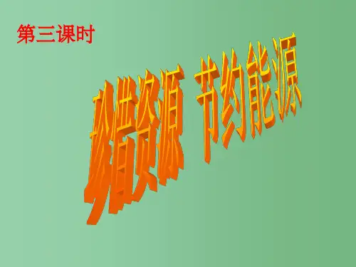 九年级政治全册《珍惜资源 节约能源》课件 新人教版