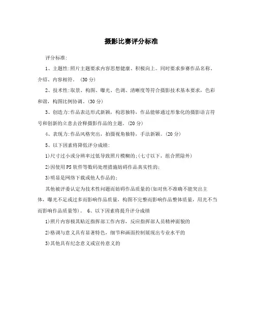 摄影比赛评分标准 2