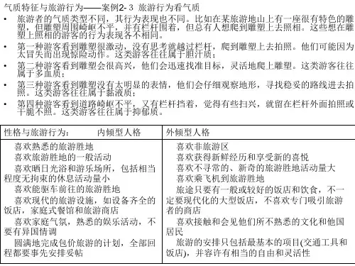 旅游心理学案例分析