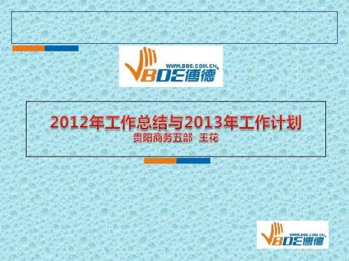 2012年工作总结及2013年工作计划销售型