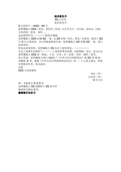 起诉意见书