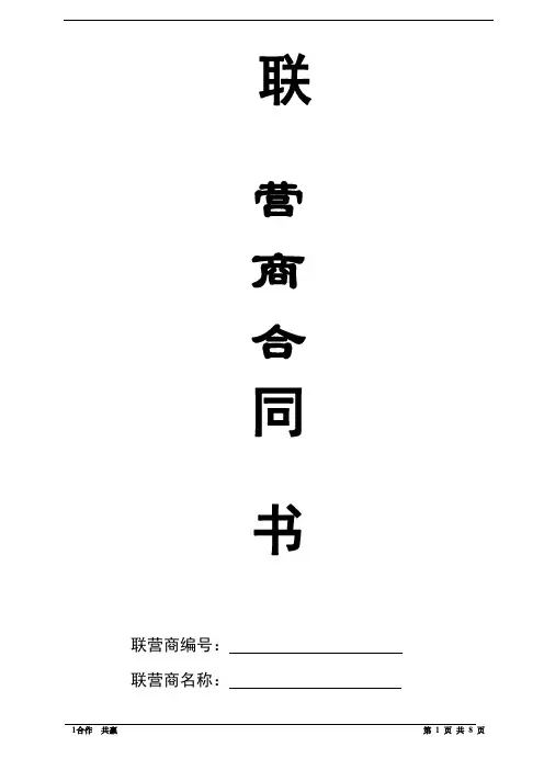 联营合同-范本 2