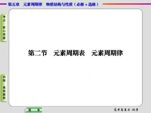 【导学教程】2015届高考化学总复习课件：5-2元素周期表 元素周期律