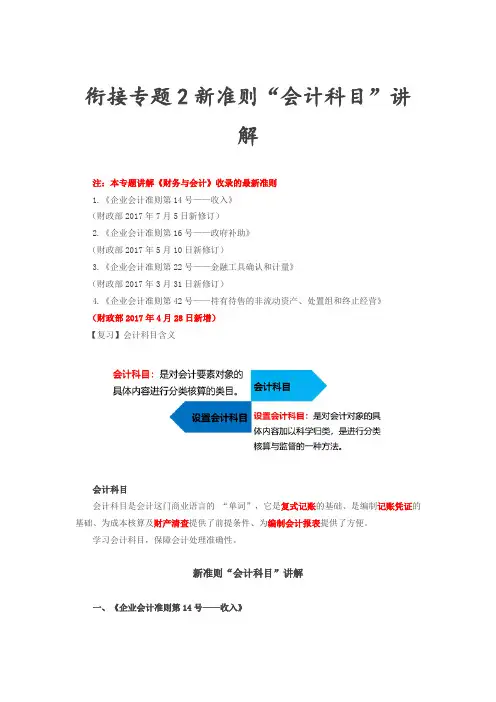 税务师-财务与会计-新准则“会计科目”讲解