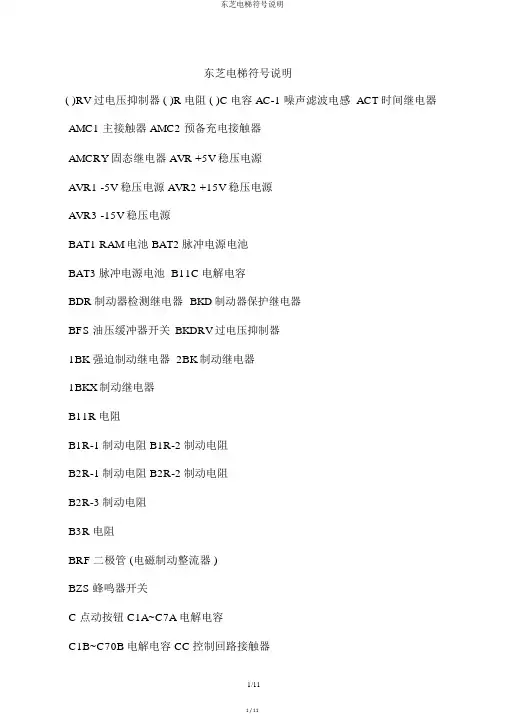 东芝电梯符号说明 3