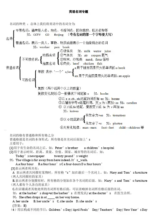 英语中名词的总结讲解