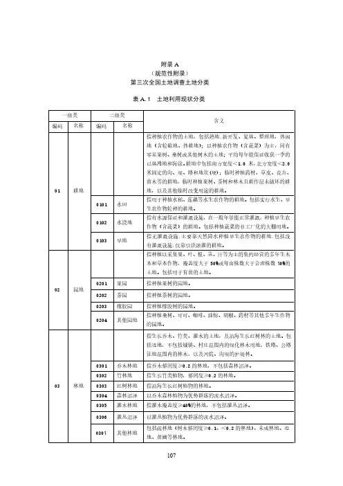 第三次全国土地调查土地分类