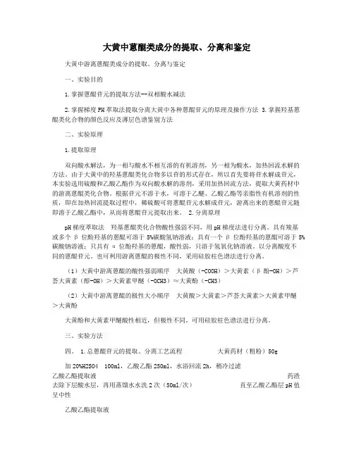大黄中蒽醌类成分的提取分离和鉴定