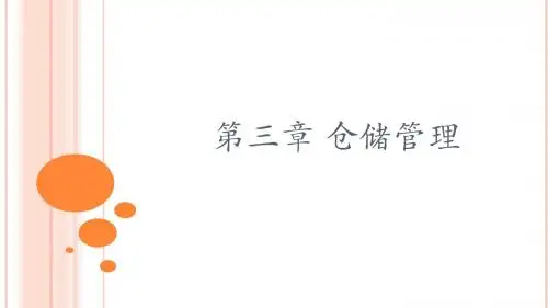 第三章 仓储管理
