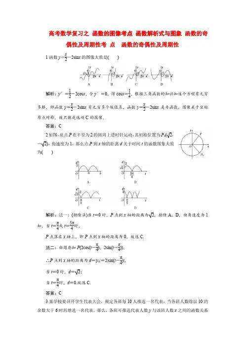 高考数学复习之 函数的图像考点 函数解析式与图象 函数的奇偶性及周期性考 点  函数的奇偶性及周期性