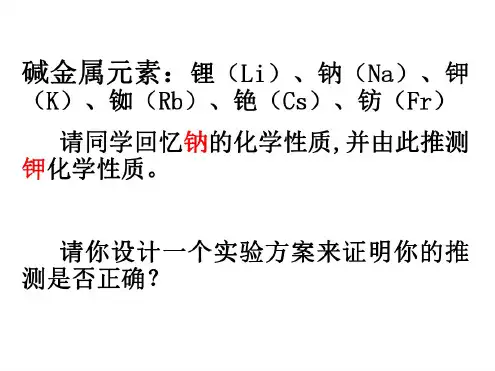 高一化学碱金属元素2