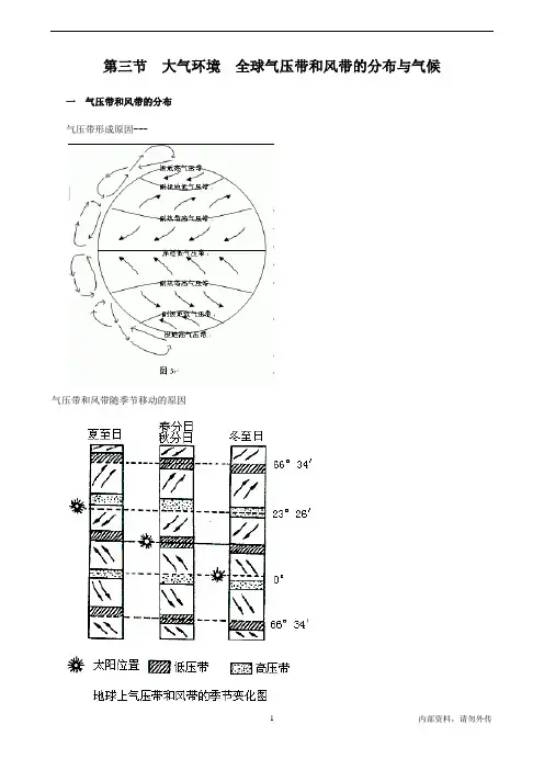 大气环境  全球气压带和风带的分布     气候