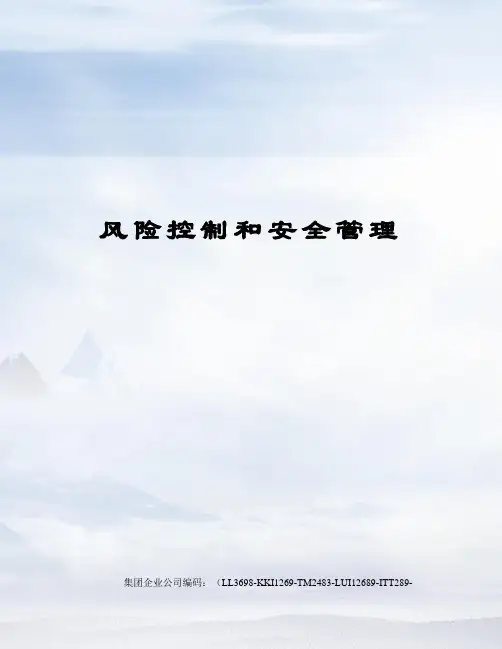 风险控制和安全管理