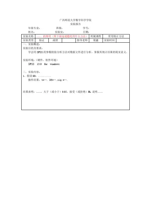 实验报告模板