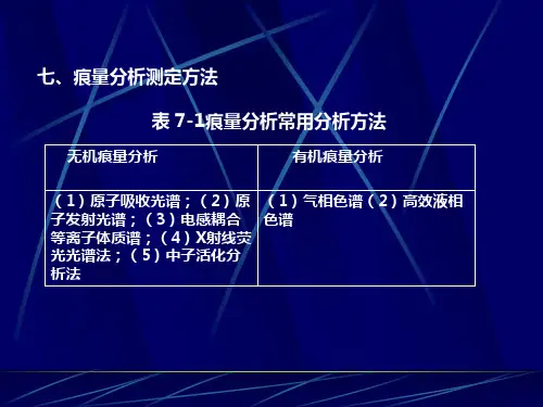 痕量分析的测定方法
