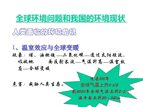 全球环境问题和我国的环境现状分析
