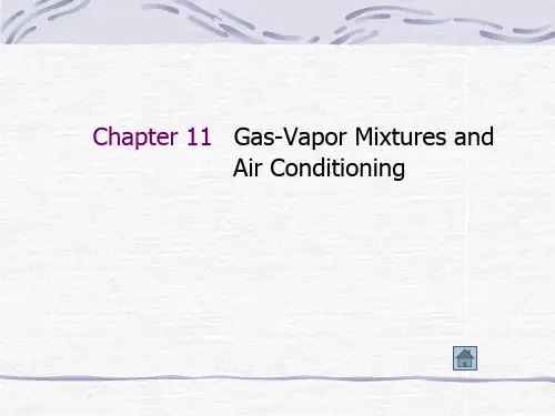 Chapter 11 Gas-Vapor Mixtures and Air Conditioning11章气体混合物的蒸气与空气调节