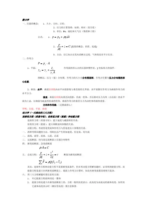 同济大学流体力学复习