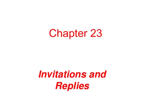 Invitations and Replies 23