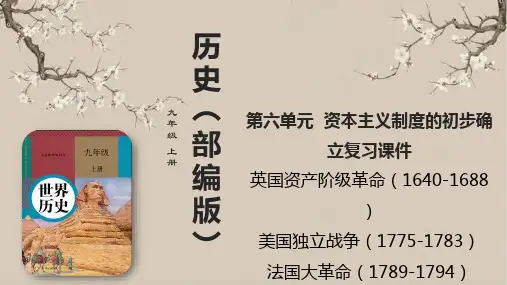 九上第六单元资本主义制度的初步确立复习复习(共26张PPT)