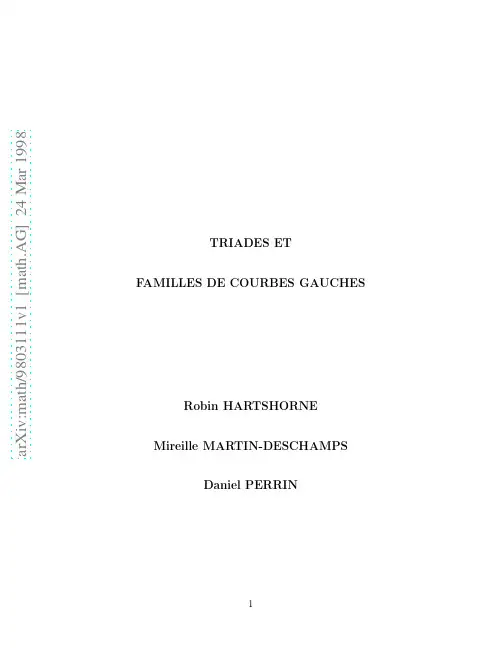 Triades et familles de courbes gauches