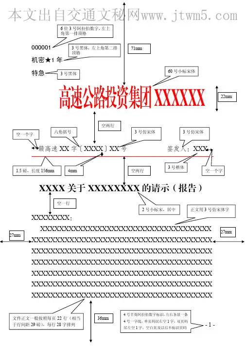 常用公文排版格式规范