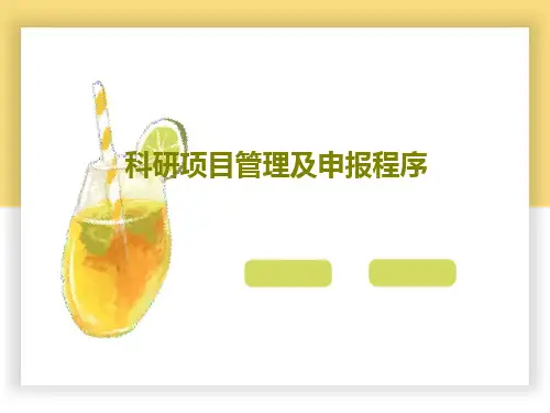 科研项目管理及申报程序20页PPT