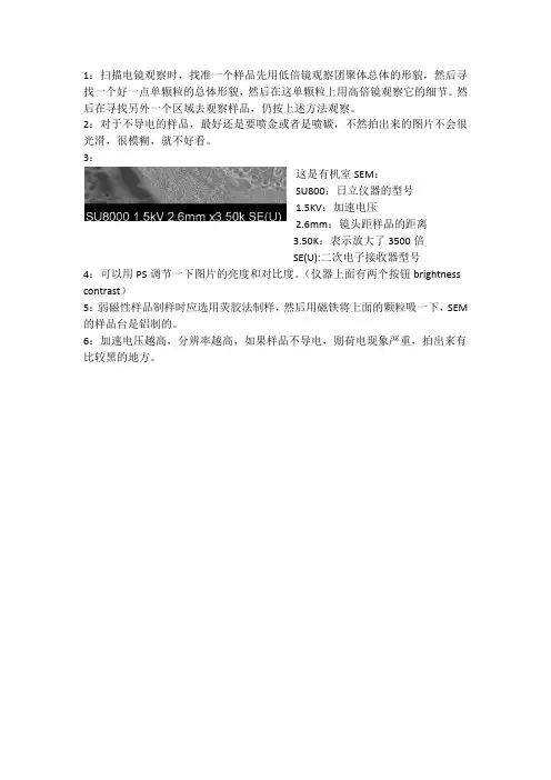 扫描电镜经验
