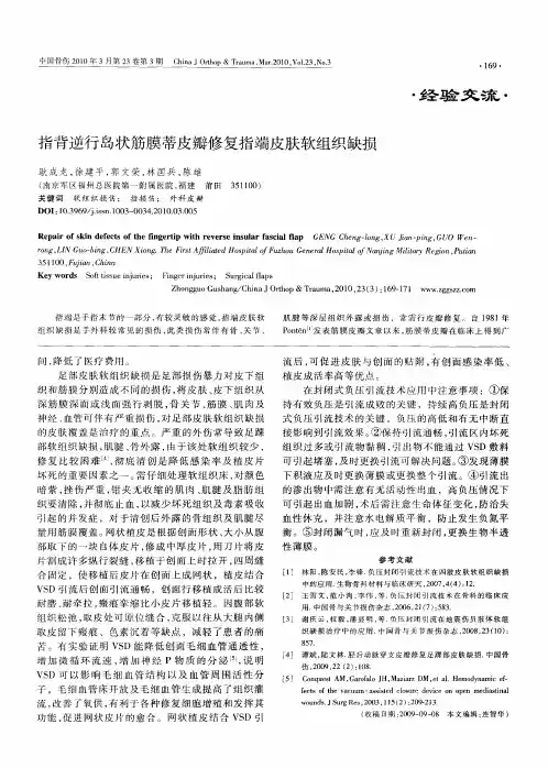 指背逆行岛状筋膜蒂皮瓣修复指端皮肤软组织缺损