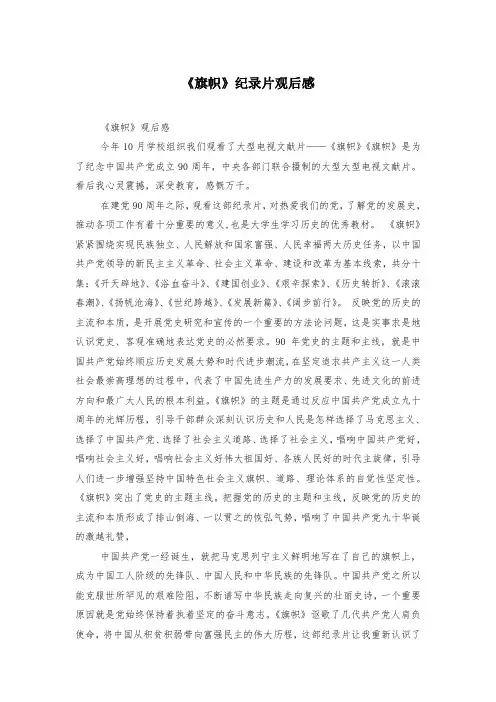 《旗帜》纪录片观后感