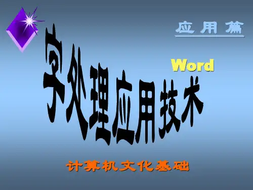 文字处理软件基本操作