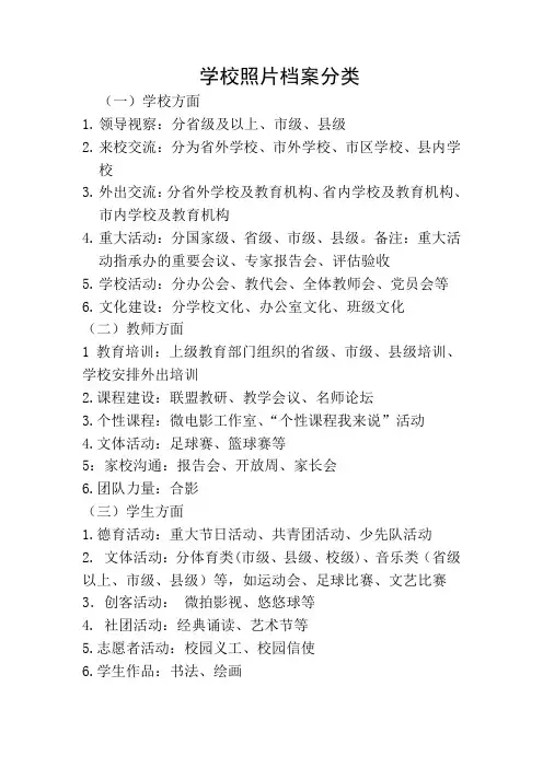 学校照片档案分类